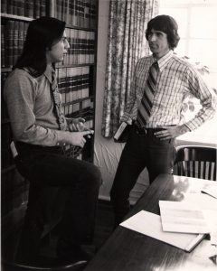 John Echohawk and David Getches discuss strategy in NARF’s early years. Photo credit: Native American Rights Fund